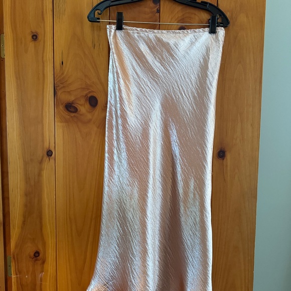 Person’s light pink metallic midi skirt - elastic waistband - Picture 4 of 4